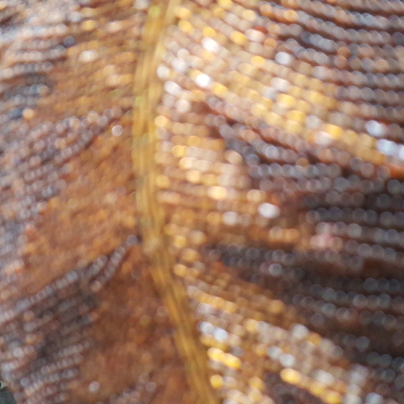 Brown/antique gold beaded evening bag (8 1/4" w by 5" h by 1 1/2" deep) - Picture 8 of 8